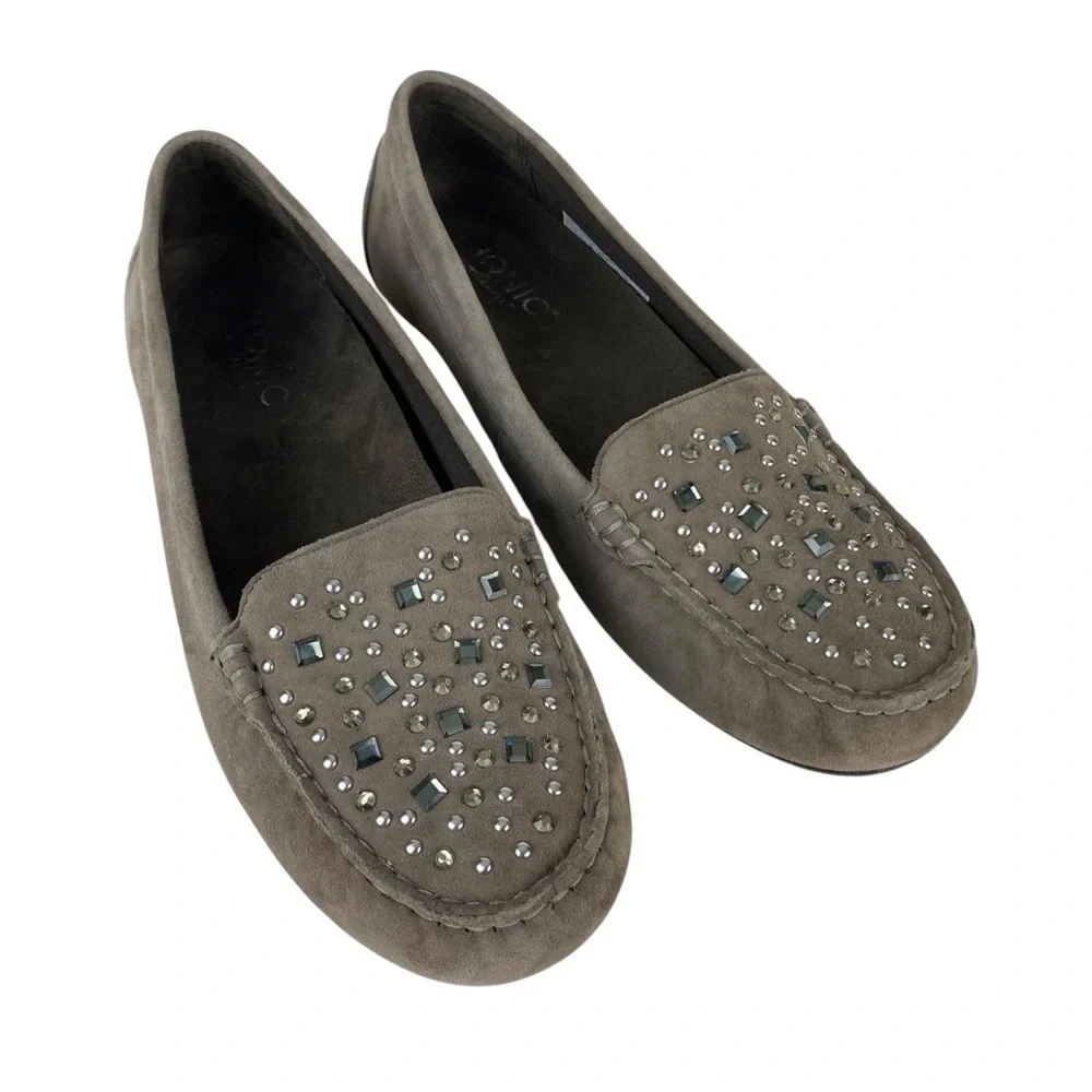 Vionic Athens Loafers Slip on Moccasins Taupe Gray Leather Women’s Size 7.5 - Picture 6 of 13